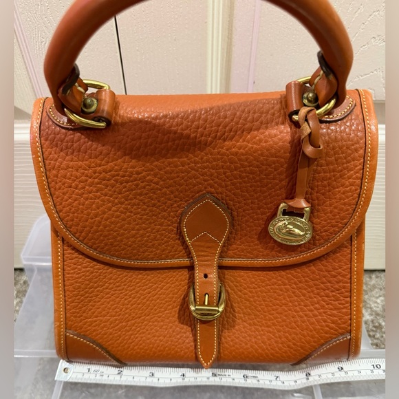 Vintage Dooney & Bourke Carpet Bag Small R47 Brown and Tan Purse Satchel Tote - Picture 2 of 7